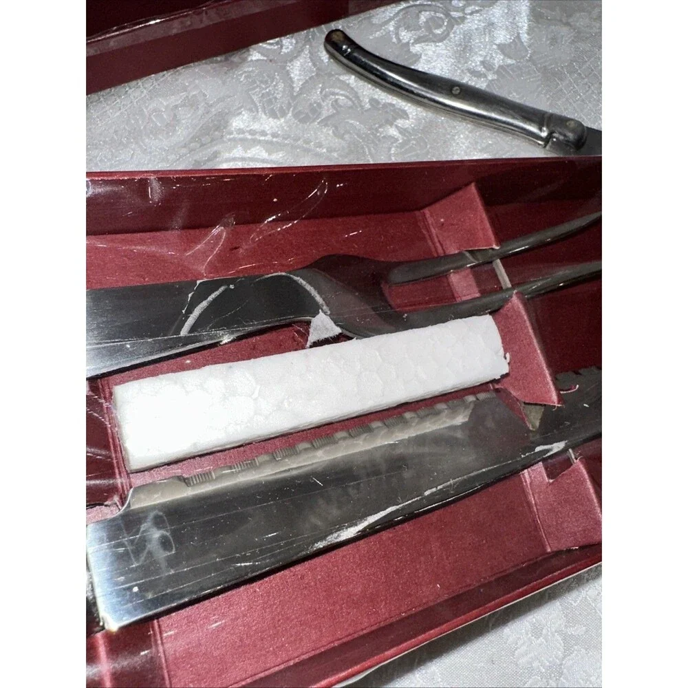 Arthur Court Rope Tassel Carving Set Stainless Steel NICE
